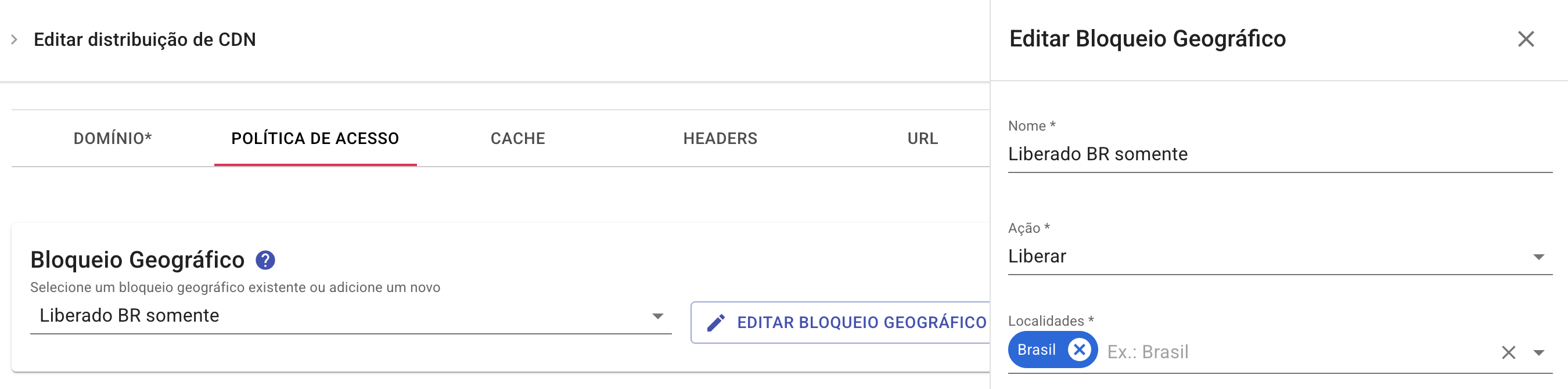 Componente de Bloqueio Geográfico