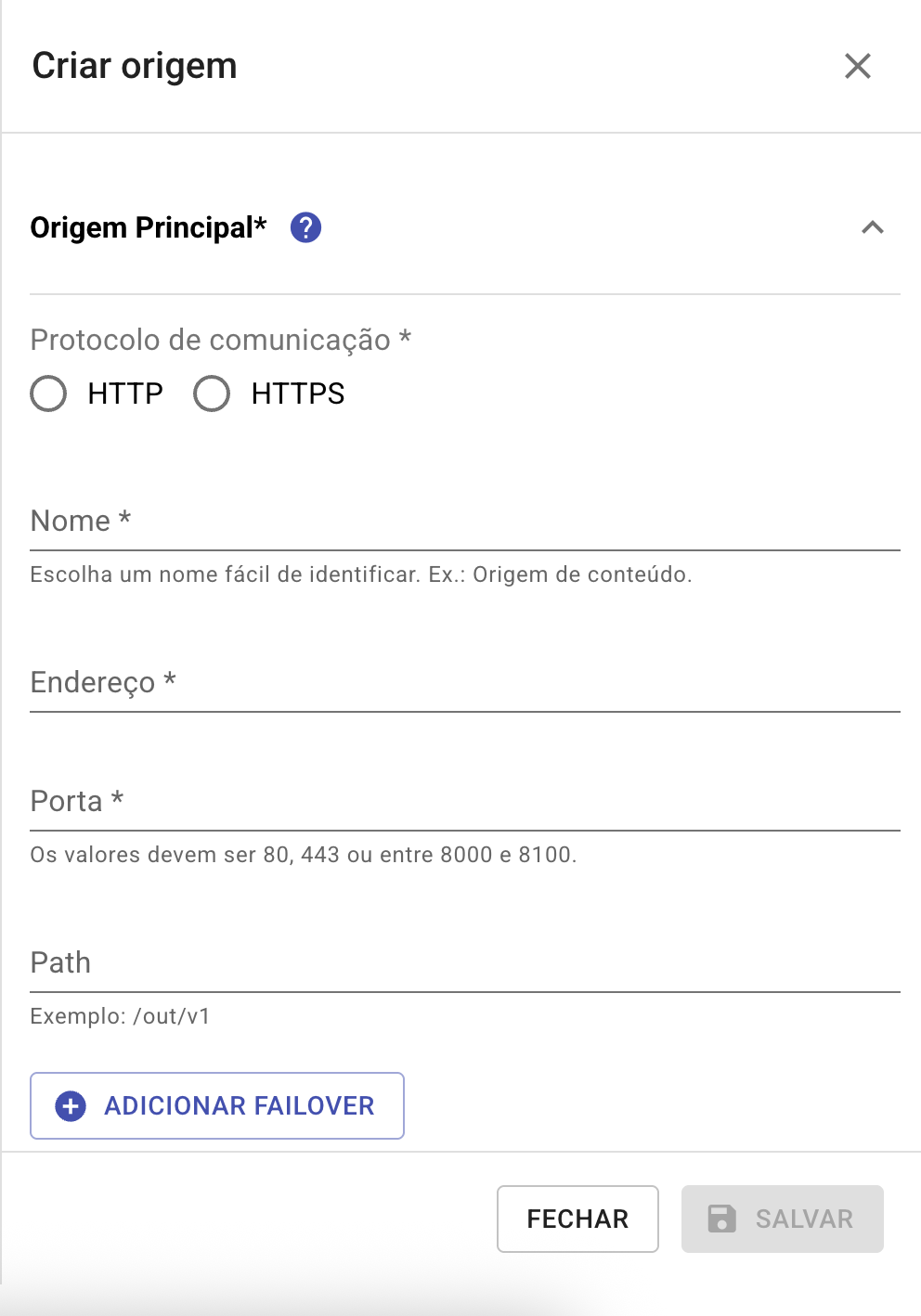 Modal de cadastro/edição do Grupo de Origem Modal de cadastro/edição do Grupo de Origem