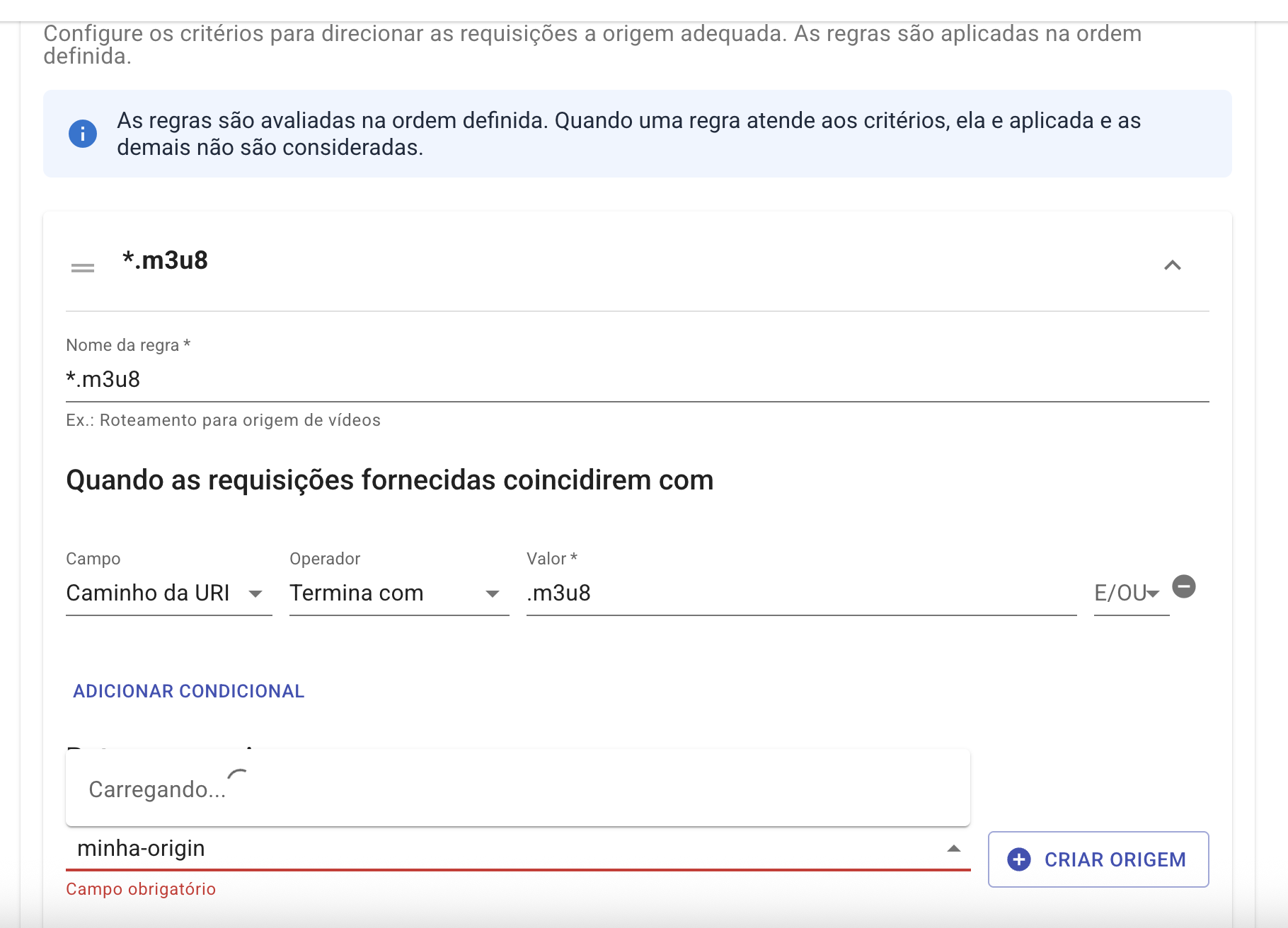 Detalhe de regra .m3u8